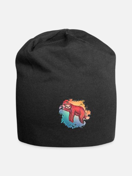 Faultier - Jersey-Beanie - Schwarz