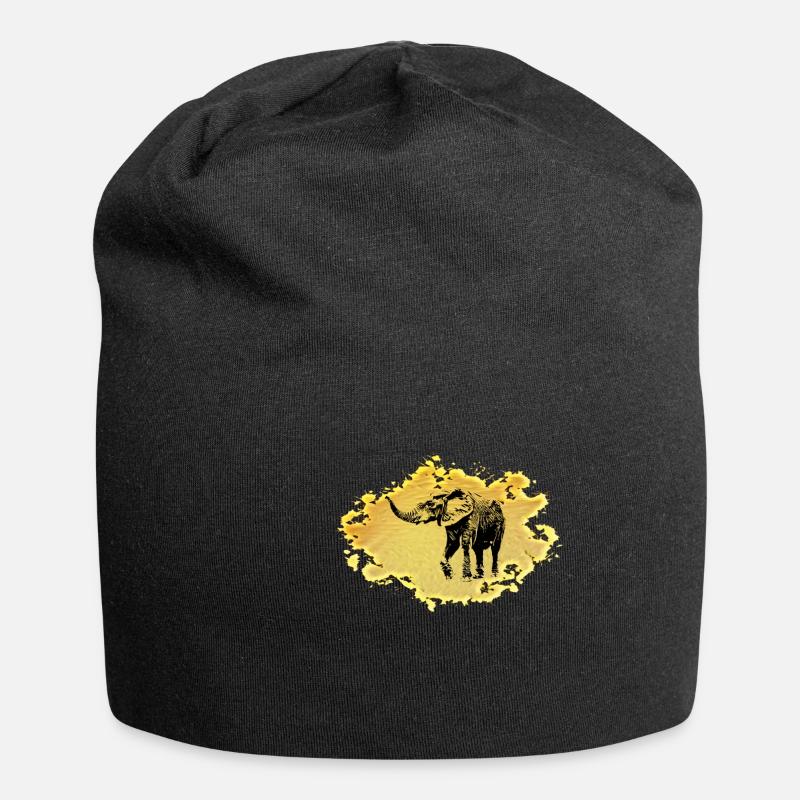 Elefant - Jersey-Beanie - Schwarz
