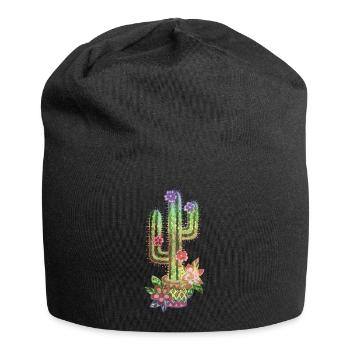Cactus, Mexico, Old School, Retro, Tattoo Style - Jersey Beanie - black - Front