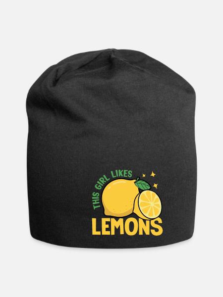 Girl Likes Citrons Fruits Limonade d'été - Bonnet en jersey - noir