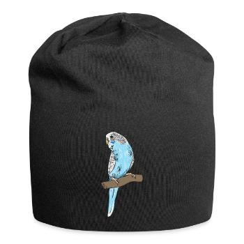 Budgerigar Perruche Oiseau Cadeau pour animaux de compagnie - Bonnet en jersey - noir - Devant