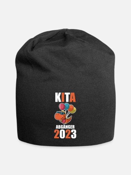 Schulkind 2023 Schulbeginn Dinosaurier Einschulung - Jersey-Beanie - Schwarz