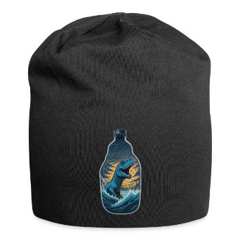 Bouteille de dinosaure T Rex - Bonnet en jersey - noir - Devant