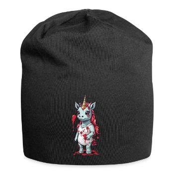 Zombie Unicorn Halloween Highlight Spooky Design - Jersey Beanie - black - Front