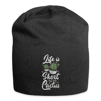 Kakteen Garten Piksig - Jersey-Beanie - Schwarz - Vorne