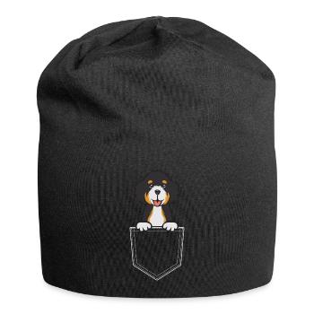 Chien Bernedoodle - Bonnet en jersey - noir - Devant