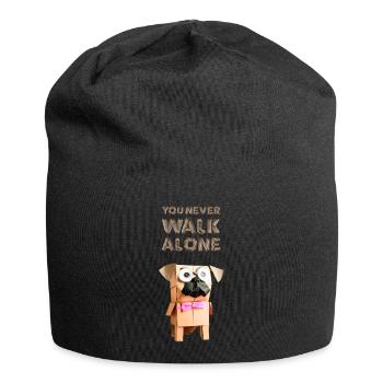 Le chien dit : Vous ne marchez jamais seul - Bonnet en jersey - noir - Devant