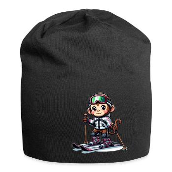 Cute Skier Monkey - Jersey-Beanie - Schwarz - Vorne