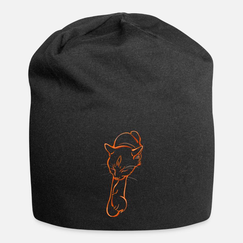 Sleeping cat - Jersey-Beanie - Schwarz