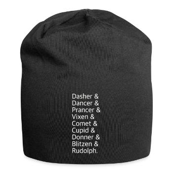 Renne | Rudolph, Saint-Nicolas, Noël, Fête - Bonnet en jersey - noir - Devant