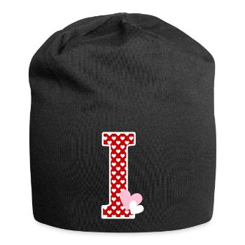 Letter i heart - Jersey Beanie - black - Front