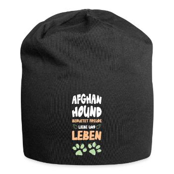 Hundeliebe Lebensfreude Print - Jersey-Beanie - Schwarz - Vorne