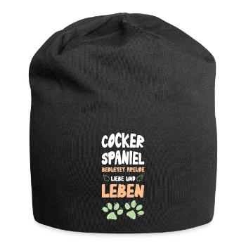 Cocker Spaniel Joie de vivre - Bonnet en jersey - noir - Devant