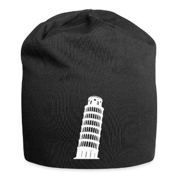 Pisa Turm Silhouette Monochrom - Jersey-Beanie - Schwarz - Vorne