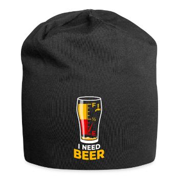 Ich brauche Bier Tankanzeige - I Need Beer - Jersey-Beanie - Schwarz - Vorne