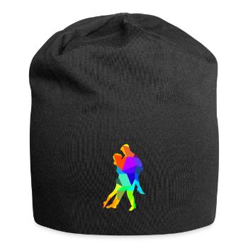 Tango Dancing Dance Couple Rainbow Colors Polygon - Jersey Beanie - black - Front