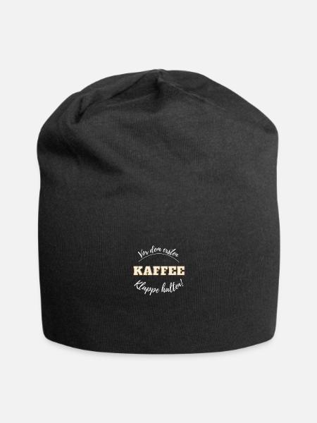 Vor dem ersten Kaffee - Klappe halten - Notwehr - Jersey-Beanie - Schwarz