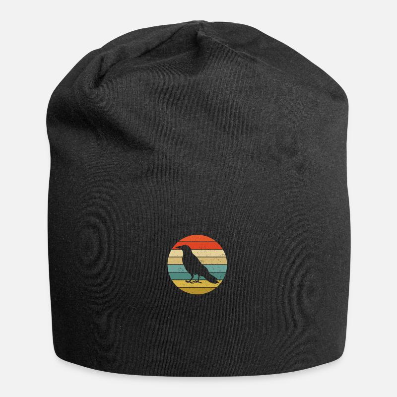 RETRO KRÄHE - Jersey-Beanie - Schwarz