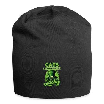 Katzen sorgen jeden Tag für ein glückliches Gefühl St. Patricks Day - Jersey-Beanie - Schwarz - Vorne