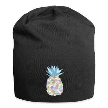 Pastel-coloured pineapple - Jersey Beanie - black - Front