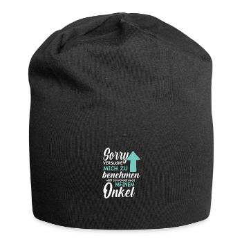 Ich versuche mich zu benehmen - Onkel - Jersey-Beanie - Schwarz - Vorne