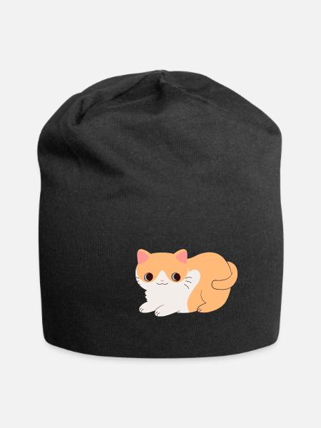 Süße Katze - Jersey-Beanie - Schwarz