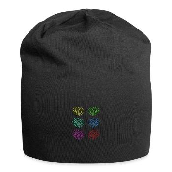 sun sticker yellow red - Jersey-Beanie - Schwarz - Vorne