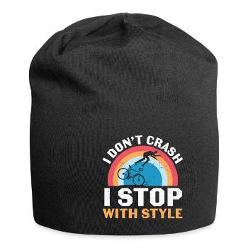 Drôle de cyclisme je ne m’écrase pas je m’arrête avec style - Bonnet en jersey - noir - Devant