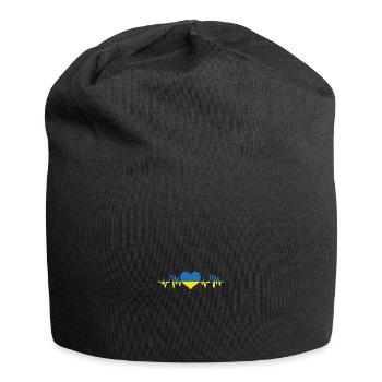 Ukraine heartbeat Stand With Ukraine - Jersey Beanie - black - Front