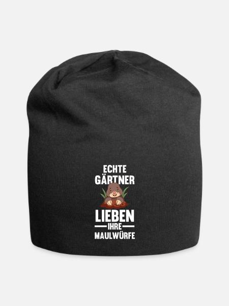Maulwurf Garten Gärtnern Geschenk - Jersey-Beanie - Schwarz