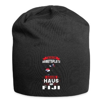 Fiji Flagge Fidschianisch Geschenk - Jersey-Beanie - Schwarz - Vorne