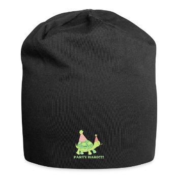 Tortue PARTY HARD avec chapeau de fête - Bonnet en jersey - noir - Devant