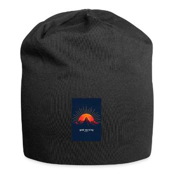 Morgenmuffel im Sonnenaufgang - Jersey-Beanie - Schwarz - Vorne