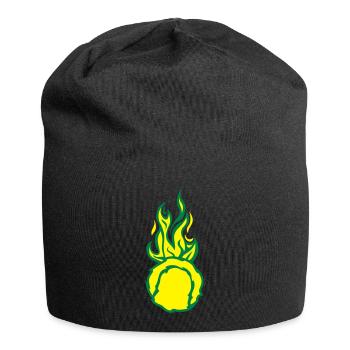 balle tennis flamme fire flame d - Bonnet en jersey - noir - Devant
