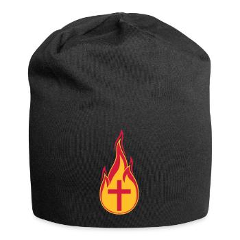 feuer flammen heiss brennen verbrannt fackel loder - Jersey-Beanie - Schwarz - Vorne