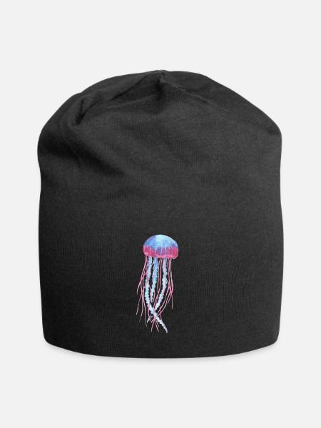 Qualle - Jersey-Beanie - Schwarz