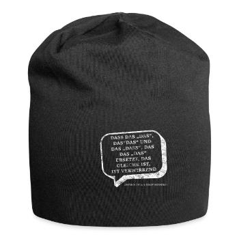 Spruch deutsche Grammatik das dass used look - Jersey-Beanie - Schwarz - Vorne