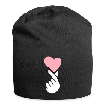 Hand symbol kpop k-pop korea heart love music - Jersey Beanie - black - Front