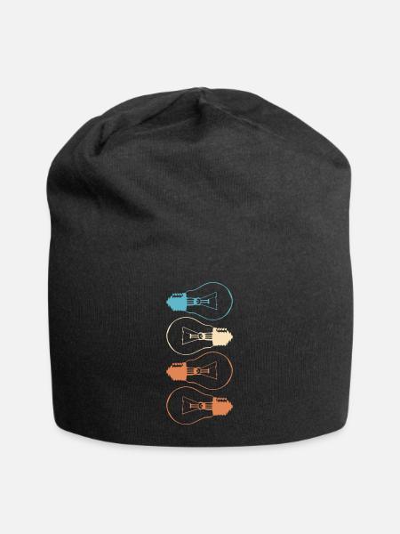 Idee Glühbirne Licht Gehirn Lampe Denken Vektor - Jersey-Beanie - Schwarz