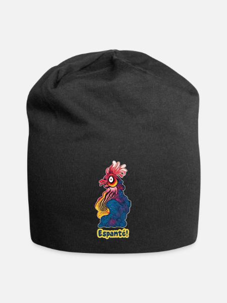 Coq espanté - Bonnet en jersey - noir