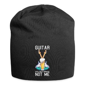 Lustiges E-Gitarren Spruch Motiv und Gitarrist - Jersey-Beanie - Schwarz - Vorne