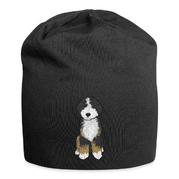 Cadeau pour chien Bernedoodle - Bonnet en jersey - noir - Devant