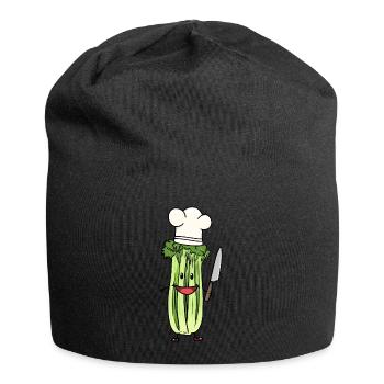 CÉLERI LÉGUME CUISINIER AMATEUR CHEF ART CULINAIRE - Bonnet en jersey - noir - Devant