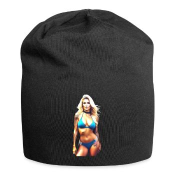 Heiße blonde Fantasy Frau mit Tattoo im Bikini - Jersey-Beanie - Schwarz - Vorne