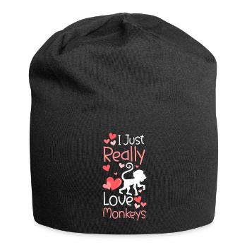 Tier Symbole Menschenaffe Wildnis - Jersey-Beanie - Schwarz - Vorne