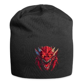 Drache mystisch Lindwurm Monster Ungeheuer Biest - Jersey-Beanie - Schwarz - Vorne