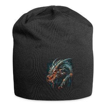 Drache mystisch Lindwurm Monster Ungeheuer Biest - Jersey-Beanie - Schwarz - Vorne
