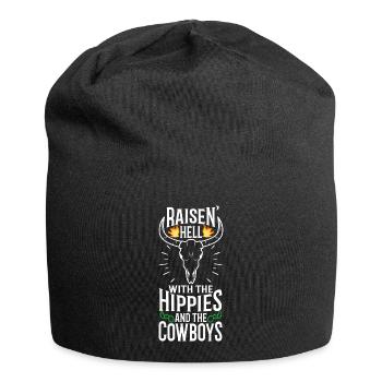 Raisin' Hell With The Hippies And The Cowboys - Jersey Beanie - black - Front