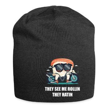 Sushi Japanische Küche Sashimi Lustig Geschenk - Jersey-Beanie - Anthrazit - Vorne