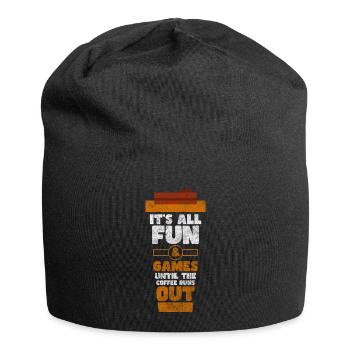 Morgenmuffel Frühstück Cappuccino Energie - Jersey-Beanie - Schwarz - Vorne